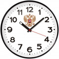Часы настенные TROYKA 77770732 круг, белые, черная рамка, 30,5х30,5х4 см