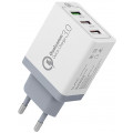 СЗУ адаптер Tech 3 USB (модель NQC-3A)  Qick charge 3.0 белый, Redline