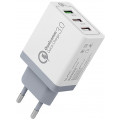 СЗУ адаптер Tech 3 USB (модель NQC-3A) Qick charge 3.0 белый, Redline