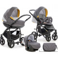 Tutis Mimi Plus - коляска 3 в 1, тёмно-серо-горчицаузор