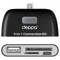 Картридер OTG connection kit для смартфонов и планшетов с micro USB, черный, Deppa Картридер OTG connection kit для смартфонов и планшетов с micro USB, черный, Deppa