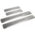 Накладки порогов Rival для Renault Logan 2014-