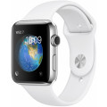 Умные часы Apple Watch Series 2 (38мм), серебристая сталь (спортивный белый ремешок) Умные часы Apple Watch Series 2 (38мм), серебристая сталь (спортивный белый ремешок)