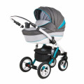 Adamex Barletta - коляска 3 в 1 Rainbow серо-мятный Adamex Barletta - коляска 3 в 1 Rainbow серо-мятный