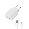 СЗУ 2 USB 2.1А, дата-кабель 8-pin для Apple (MFI), белый, Ultra, Deppa СЗУ 2 USB 2.1А, дата-кабель 8-pin для Apple (MFI), белый, Ultra, Deppa