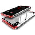 Защитный чехол с закаленным стеклом для iPhone X/XS, красно-белый