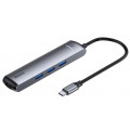 Адаптер-концентратор Baseus Type-C с 3 портами USB 3.0/порт зарядки PD-Type Type-C/ интерфейс дисплея 4K HD/гигабитный порт RJ45 для смартфона/MacBook