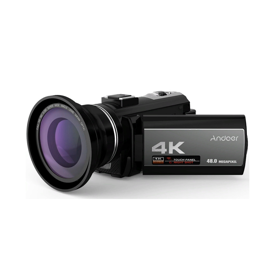 Видеокамера Цифровая Andoer Portable 4K 48MP WiFi, с объективом
