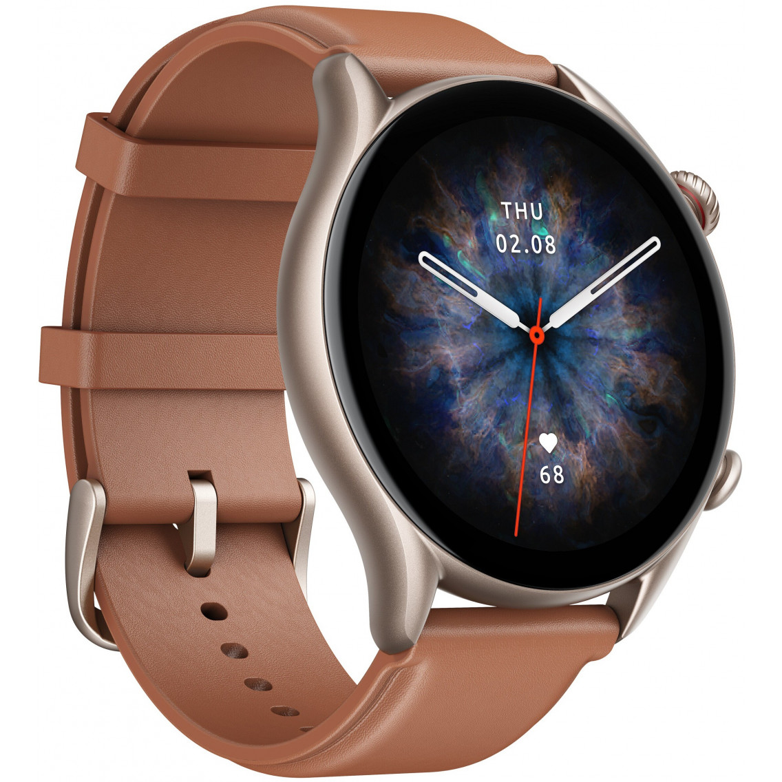 Умные часы Amazfit GTR 3 Pro (коричневый кожаный ремешок)