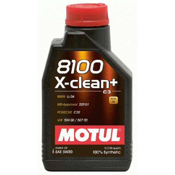 Моторное масло MOTUL 8100 X-clean + 5W-30, синтетическое, 1л (106376)